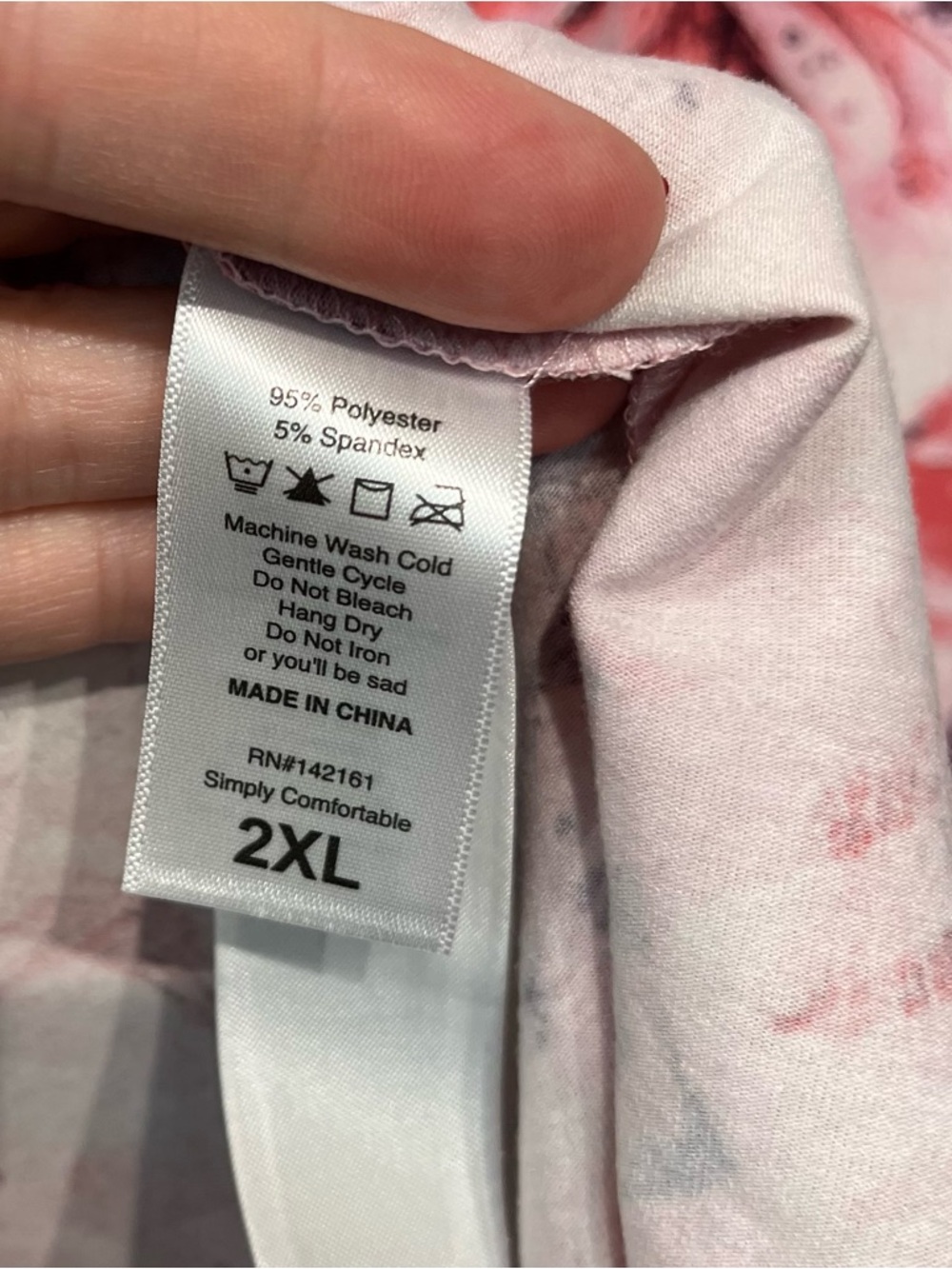 LuLaRoe pink floral tee size 2X - Picture 4 of 8